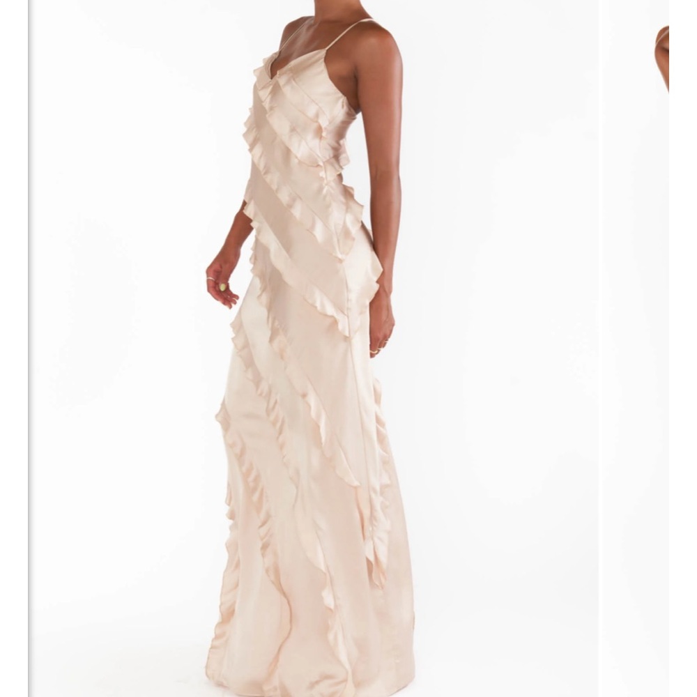 Show Me Your MuMu Elegant Cream Ruffle Maxi Dress